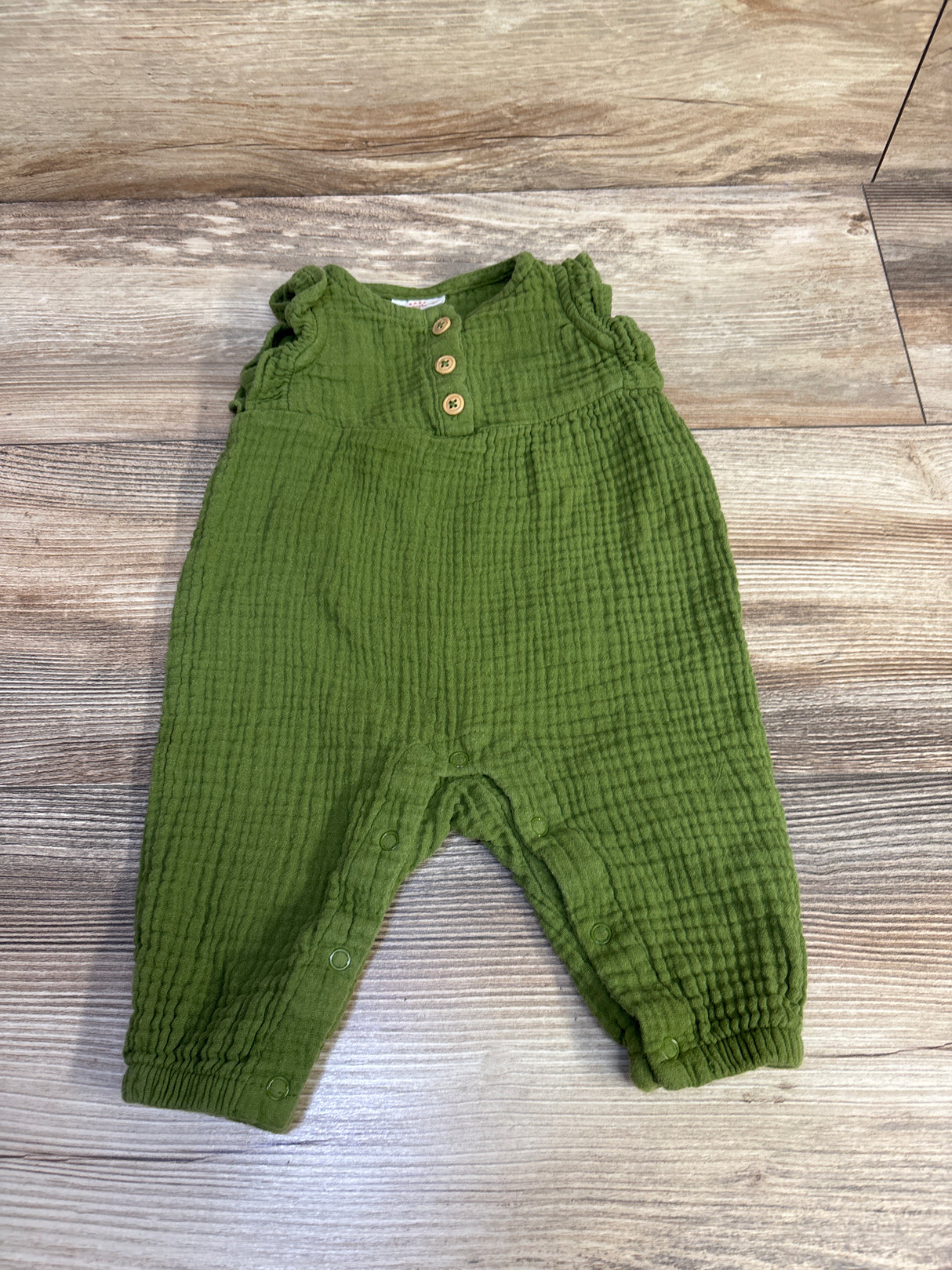 Cat & Jack Gauze Henley Jumpsuit Green sz 0-3m