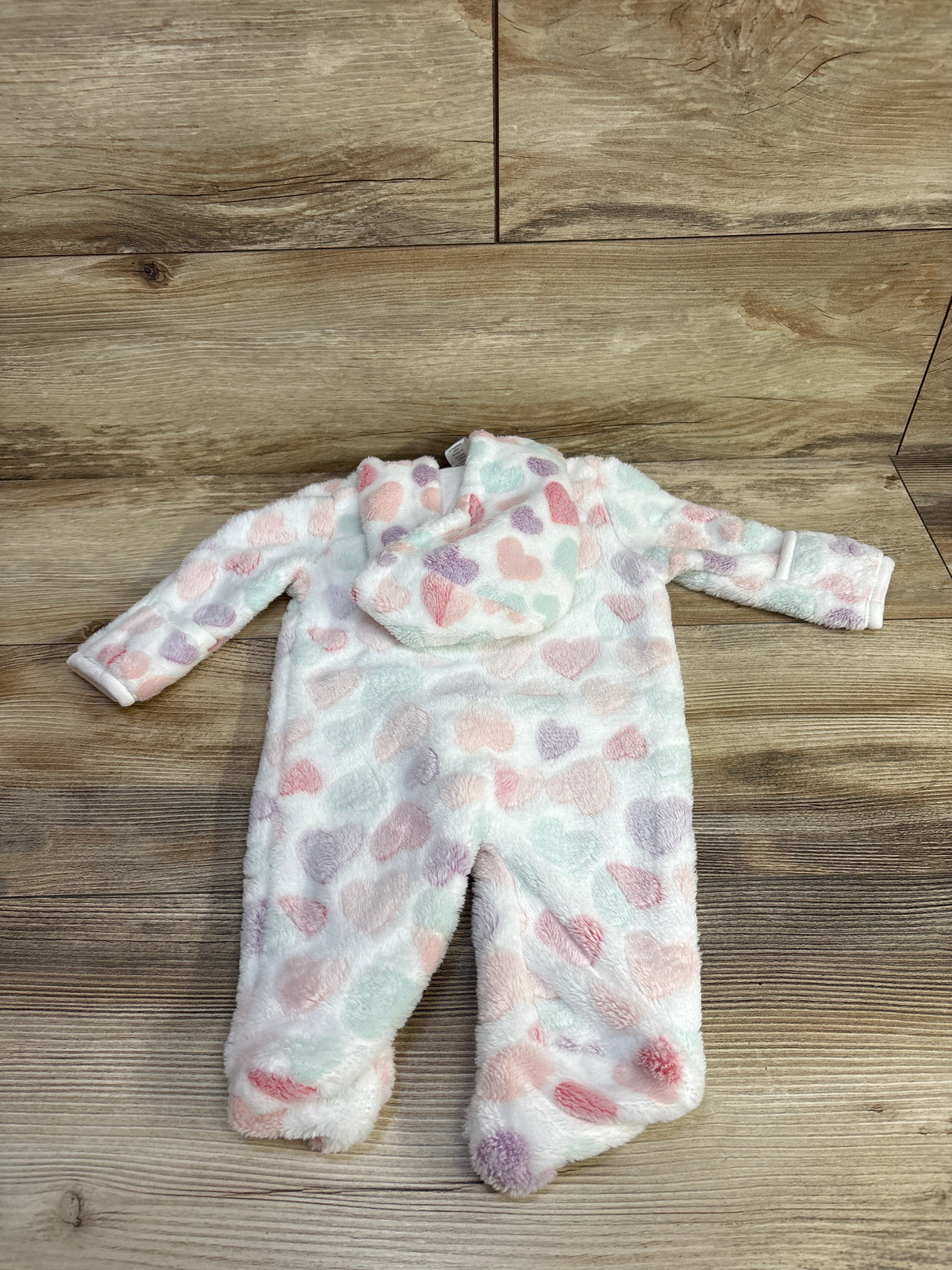 Little Beginnings Heart Print Plush Bunting White sz 0-3m