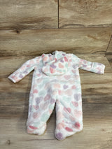 Little Beginnings Heart Print Plush Bunting White sz 0-3m