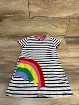 Striped Rainbow Dress White sz 3-4T