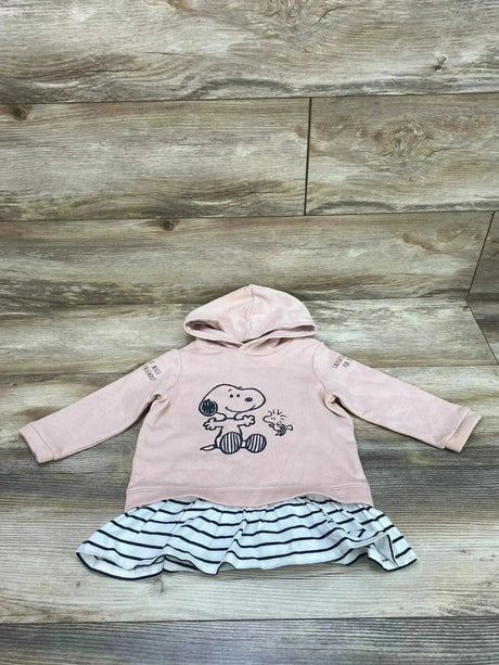 H&M Peanuts Snoopy Sweatshirt Dress Pink sz 12m - Me n Mommy To Be