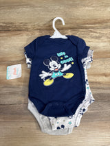 NEW Disney Baby 3pk Mickey Mouse Bodysuit Set Mint sz 6-9m