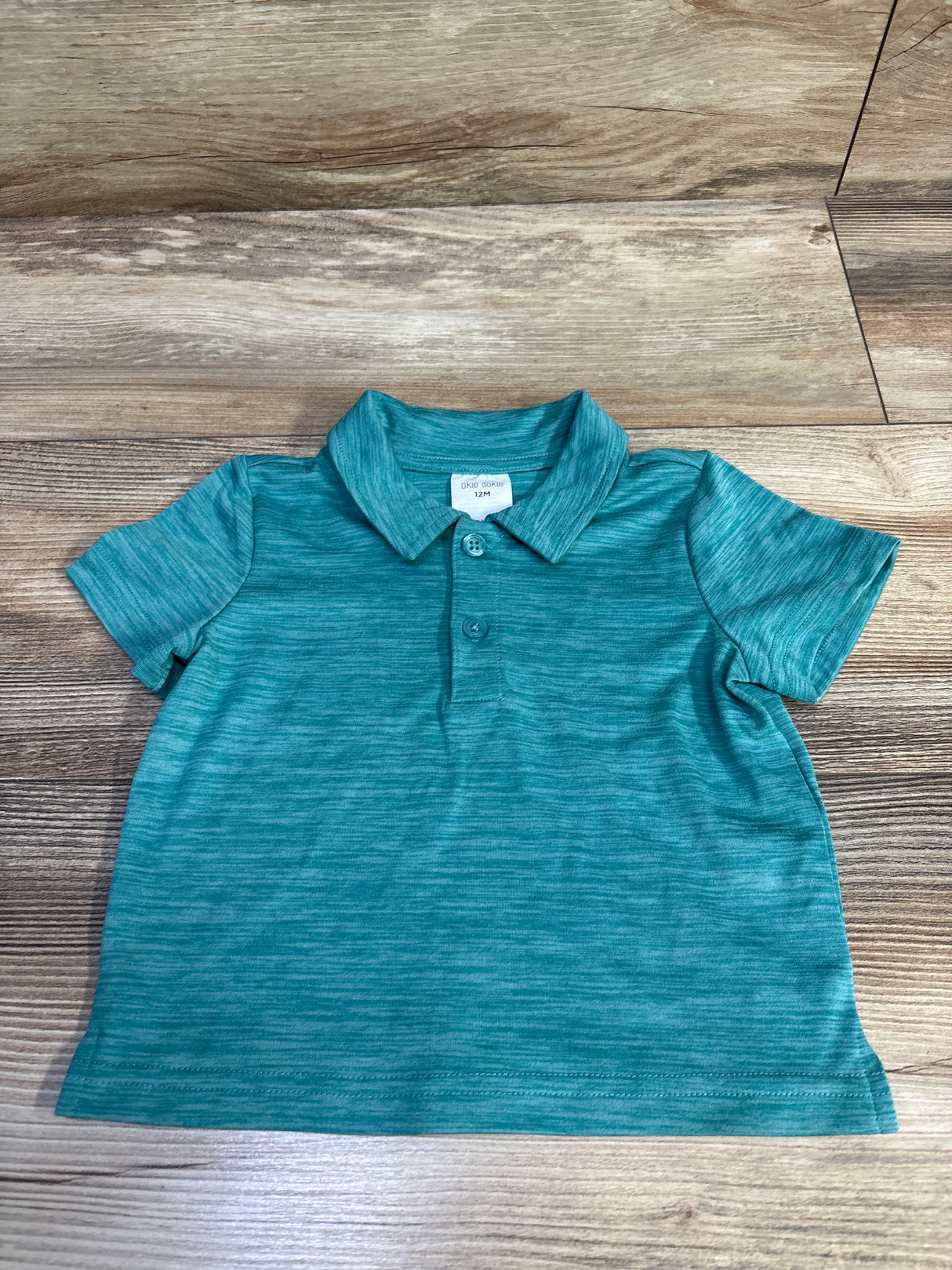 Okie Dokie Active Polo Shirt Teal sz 12m