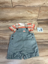 NEW Little Lad 2pc Shortall Set Beige sz 3/6m