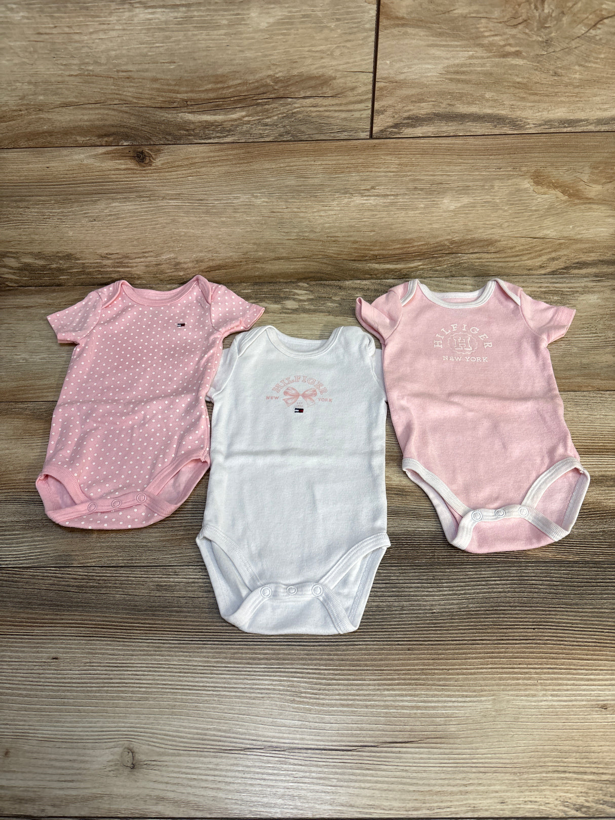 Tommy Hilfiger 3pk Polka Dot Bodysuit Set Pink sz 0-3m