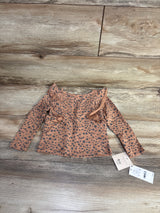 NEW Grayson Mini Ruffled Polka Dot Top Brown sz 2T