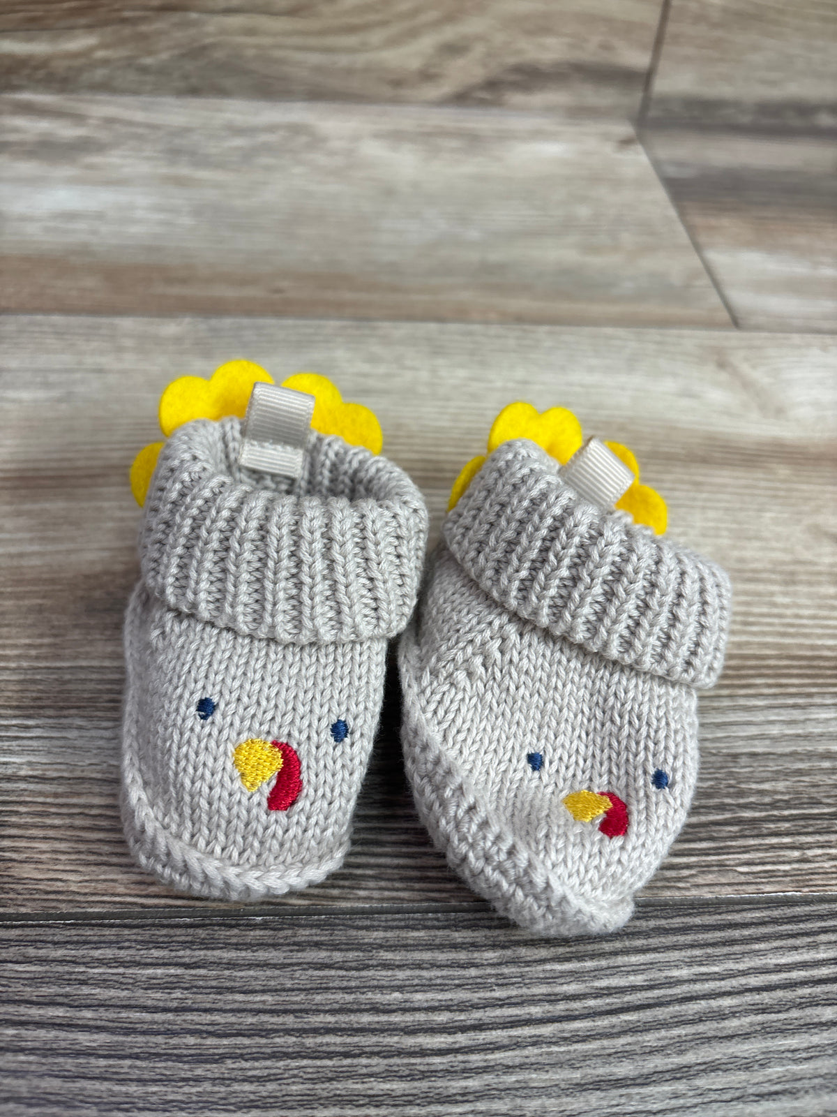 Knit Turkey Booties Beige sz 1/2c