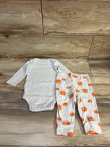 Just One You 2pc Hello Pumpkin Bodysuit & Pants Set Grey sz 9m