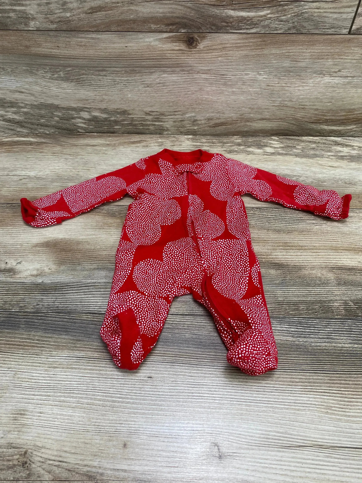 Carter's Heart Print Sleeper Red sz Newborn