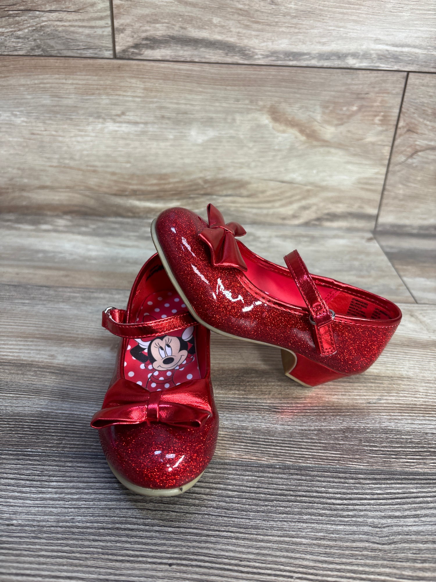 Disney Junior Minnie Mouse Low Heel Dress Up Shoes Red sz 9c