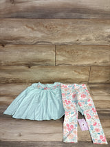 NEW Tommy Bahama 2pc Embroidered Long Sleeve Top & Leggings Set Aqua sz 4T