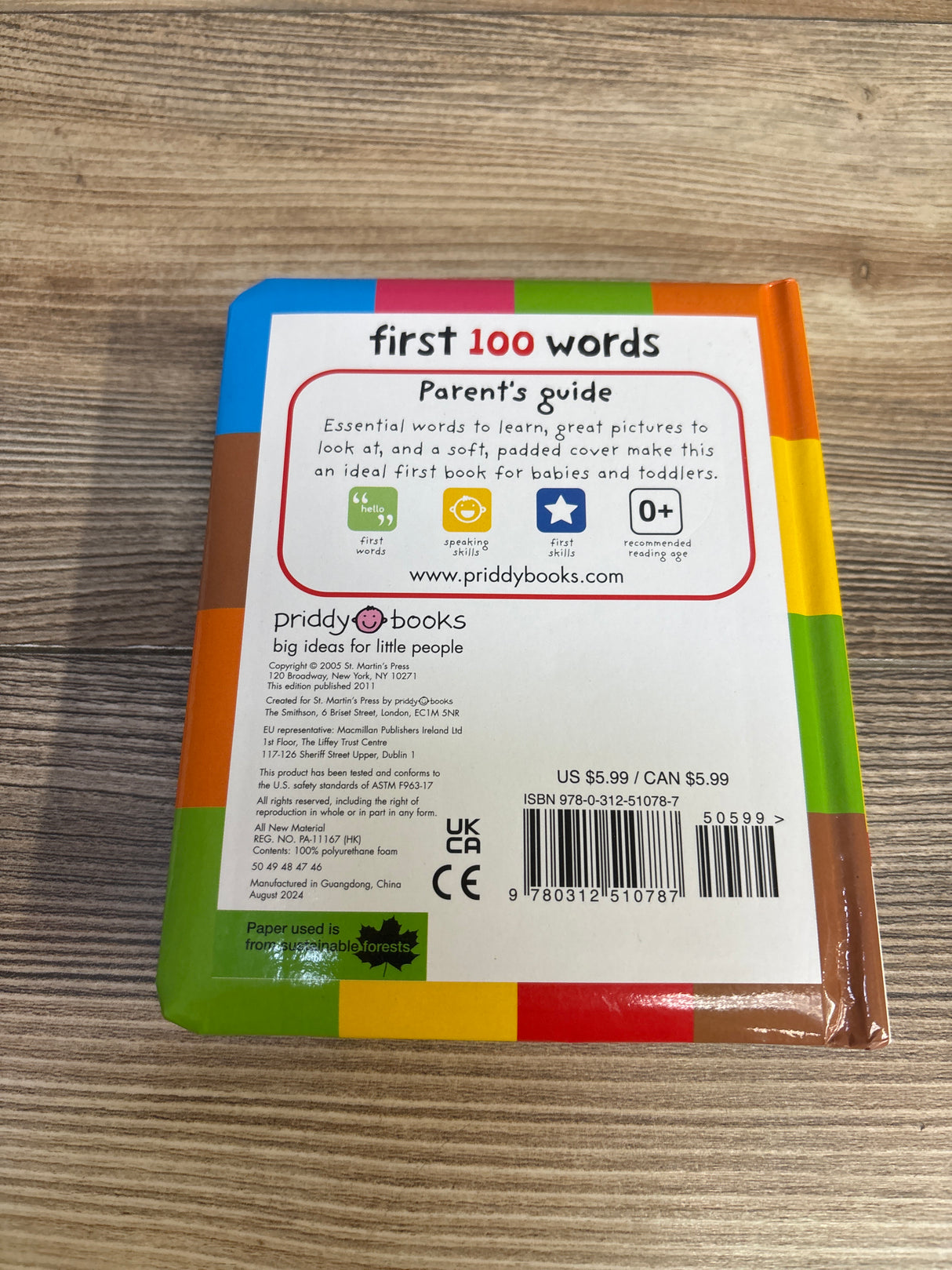 First 100 Padded: First Book of Words Board Book