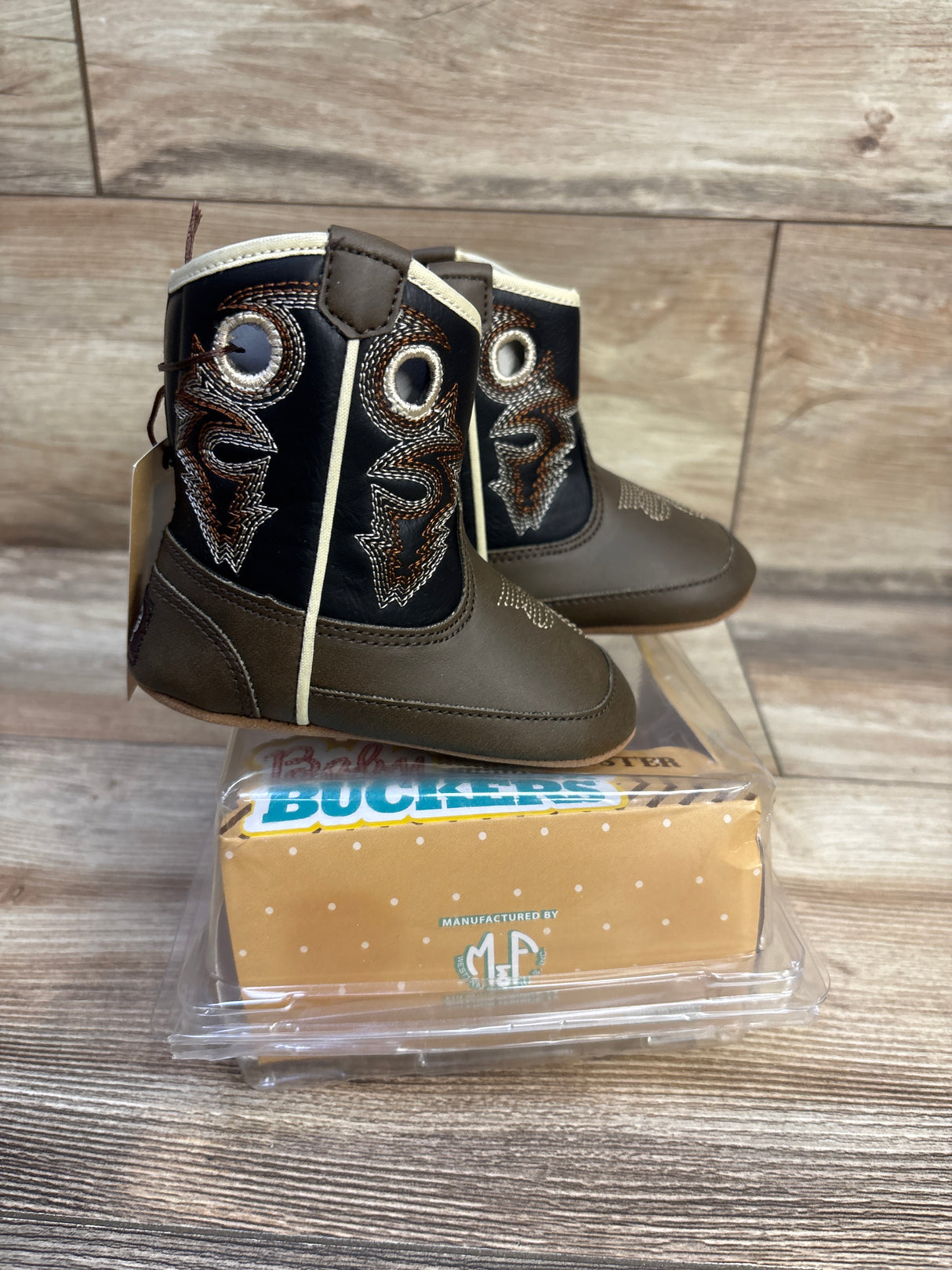 NEW Baby Buckers Twister Boots Brown sz 4c