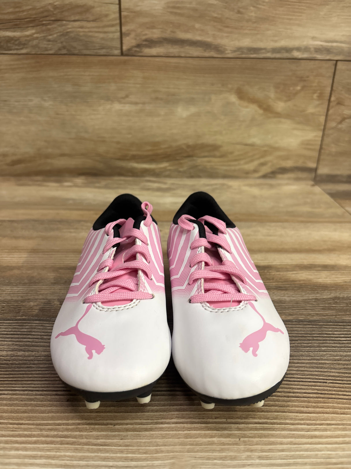 PUMA Tacto II FG Junior Soccer Cleats White/Pink sz 11c
