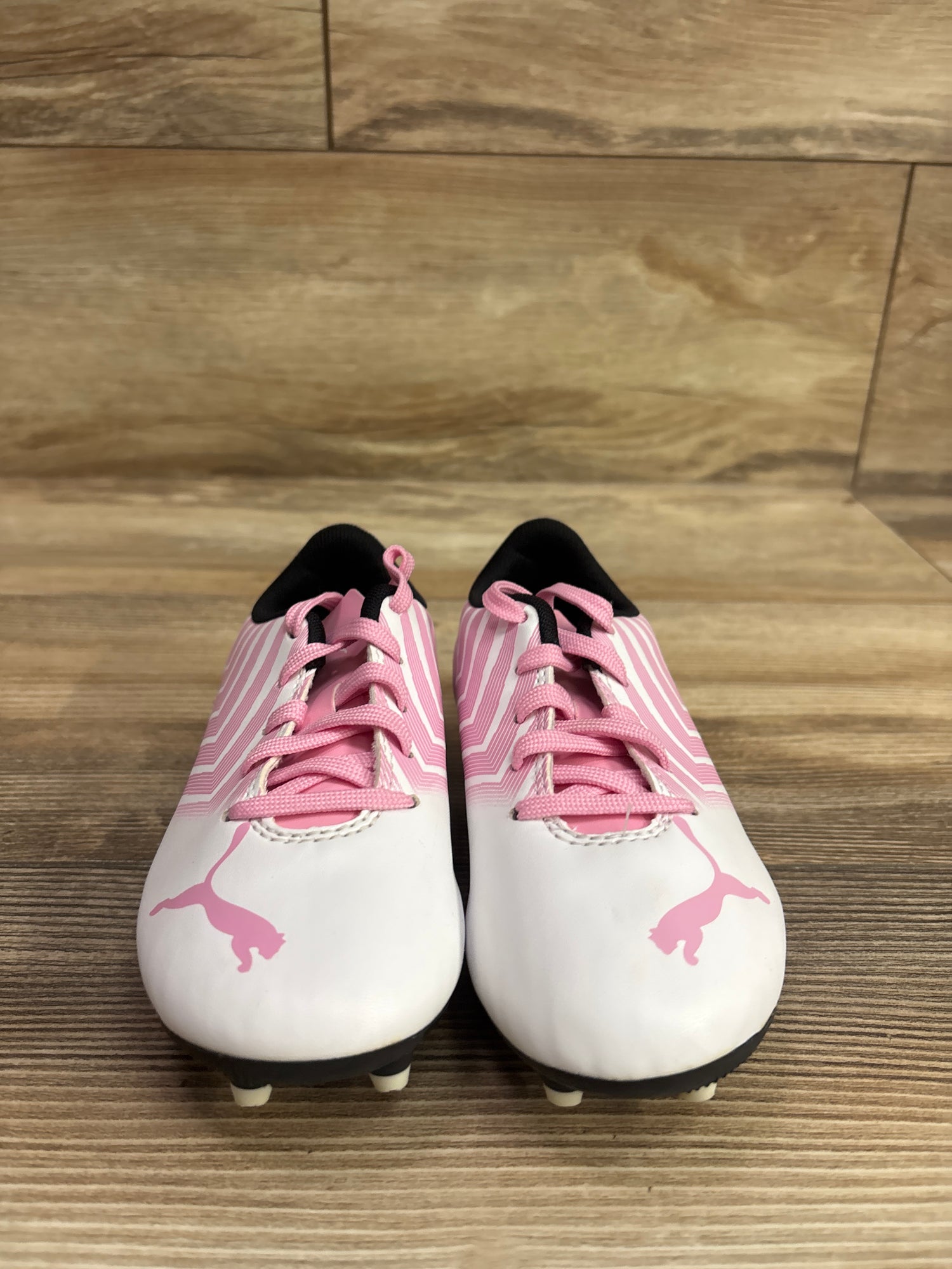 PUMA Tacto II FG Junior Soccer Cleats White/Pink sz 11c