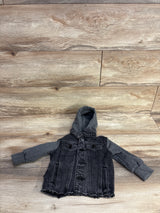 Olive + Scout Hooded Denim Jacket Grey sz 6-12m