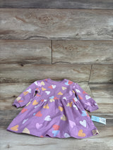 NEW Cat & Jack Heart Sweatshirt Dress Purple sz 2T