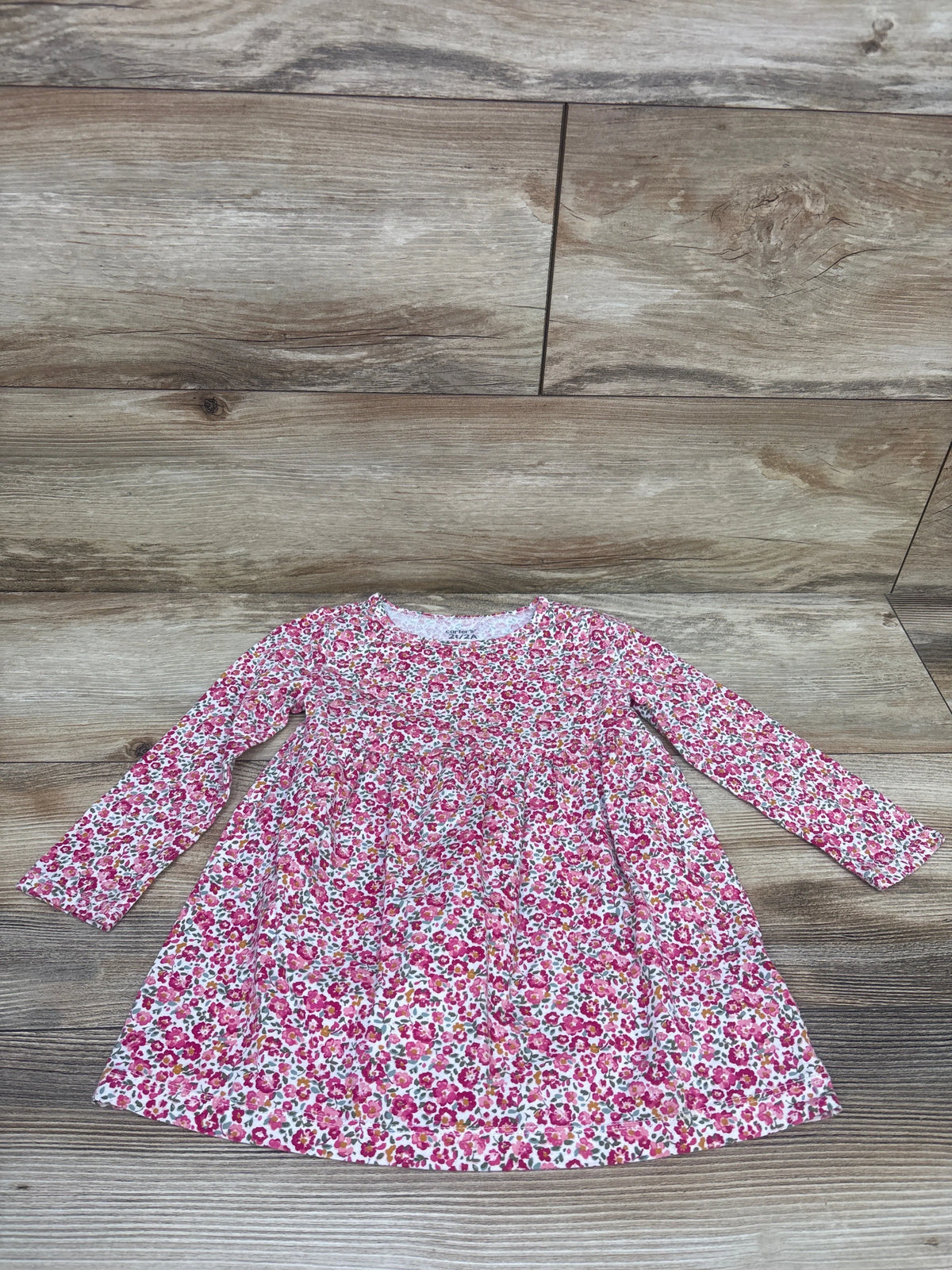 Carter's Floral Long Sleeve Dress Pink sz 2T