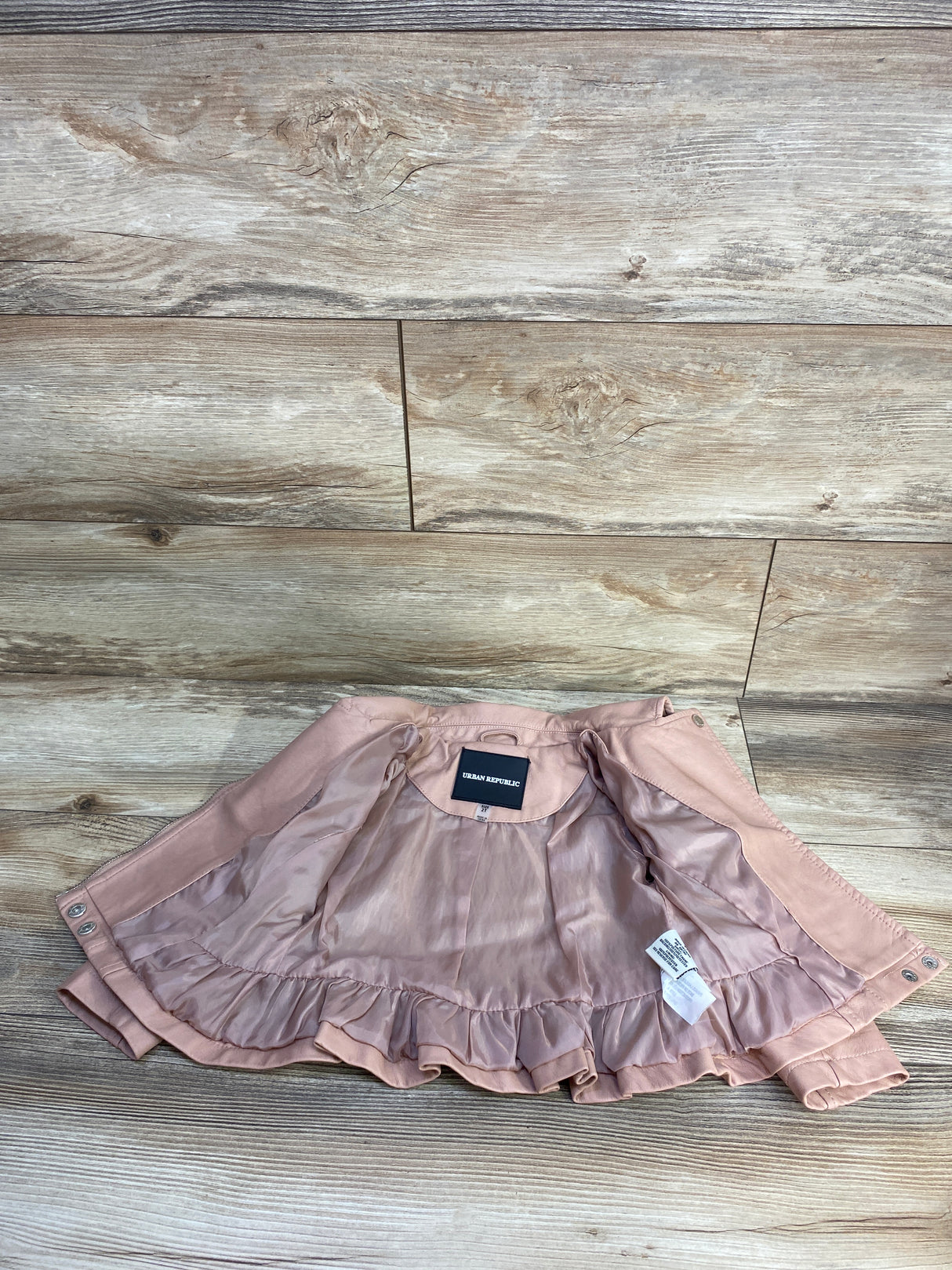 Urban Republic Faux Leather Moto Jacket Rose Gold sz 2T