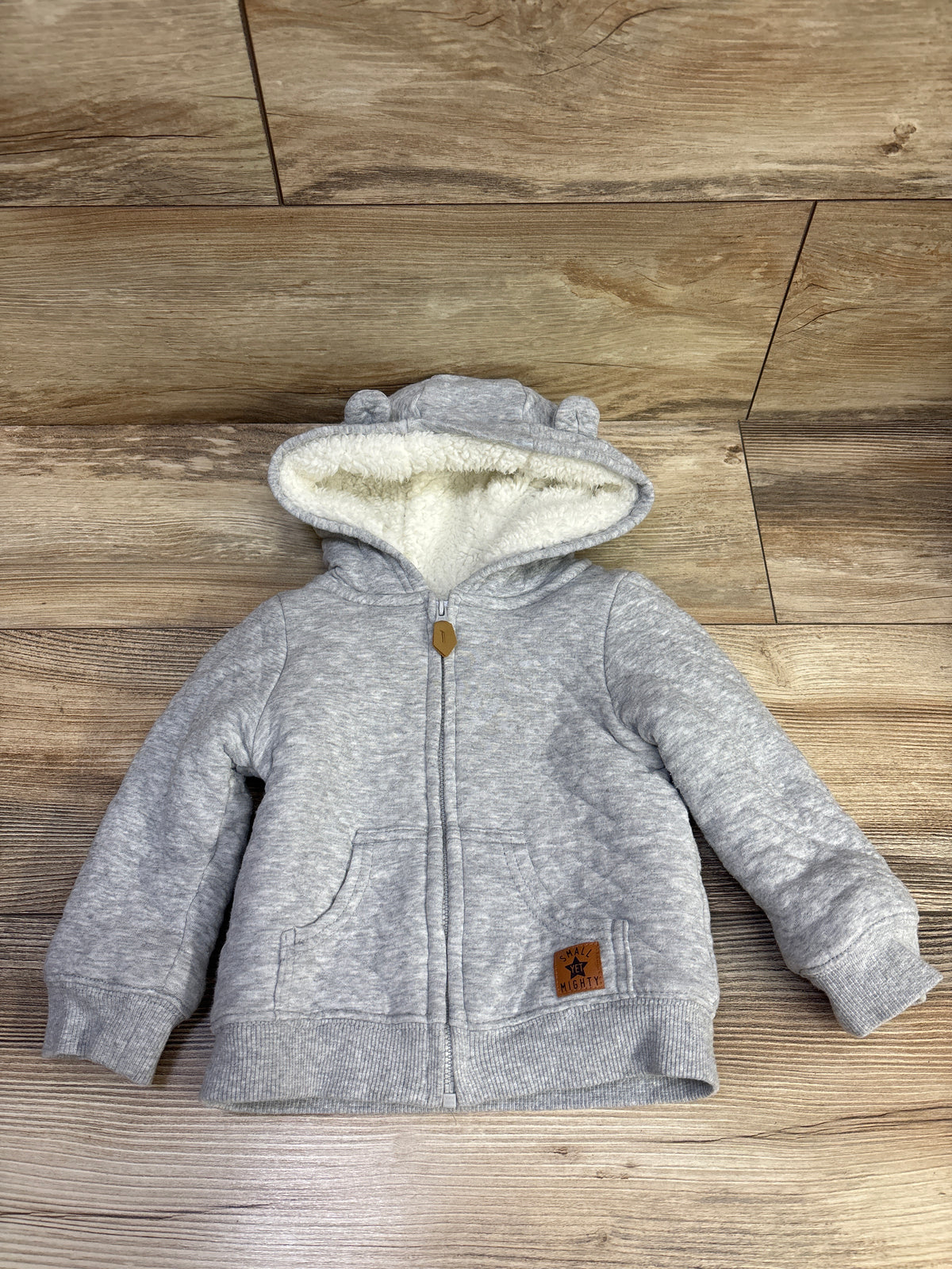 Simple Joys Quilted Sherpa Lined Jacket Grey sz 18m