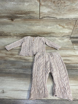 Nicole Miller 2pc Cable Knit Sweater & Pants Set Tan s sz 0-3m