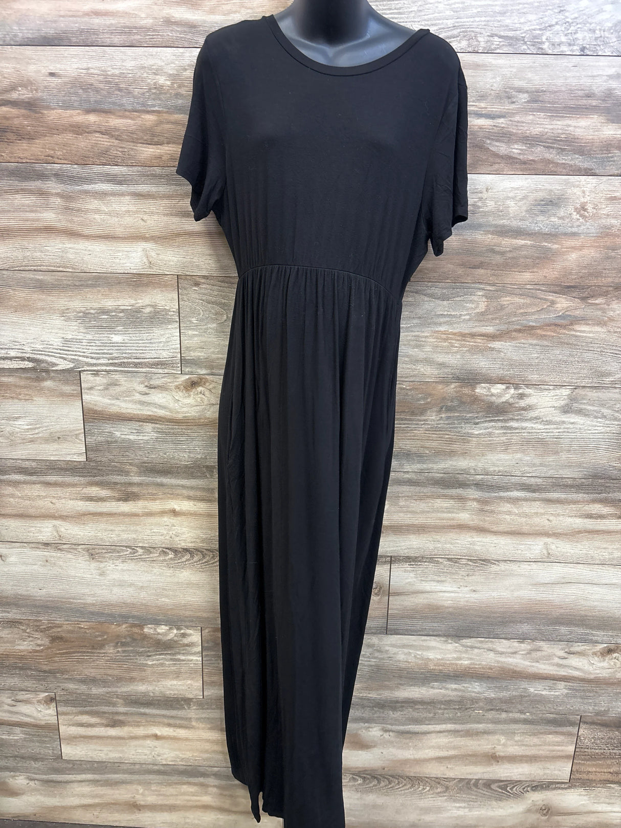 Pinkblush Maternity Short Sleeve Maxi Dress Black sz XL