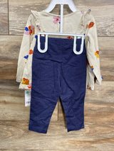 NEW Carter's 2pc Floral Top & Chambray Leggings Set Grey sz 12m