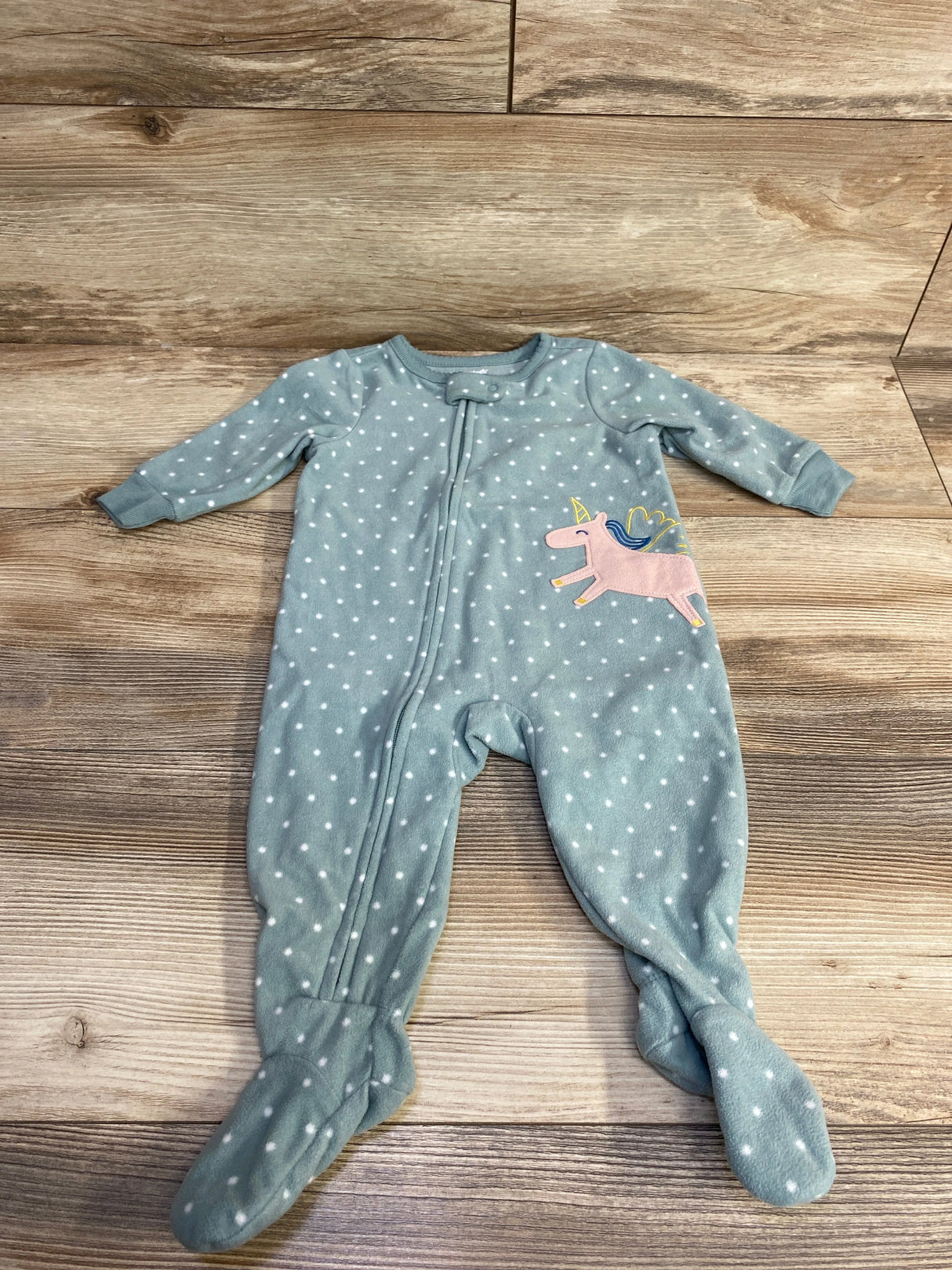 Carter's Polka Dot Blanket Sleeper Green sz 6m - Me n Mommy To Be