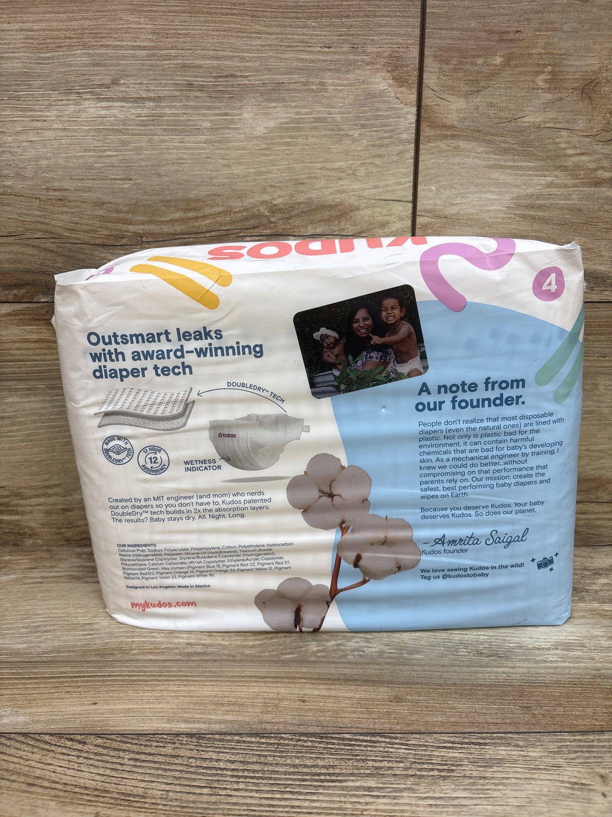 NEW Kudos Chlorine-Free Cotton-Lined Diapers Size 4 26ct
