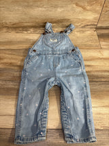 OshKosh Heart Print Denim Overalls Blue sz 12m