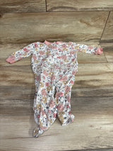 Milkberry Bamboo Floral Ruffle Footie White sz 6-9m