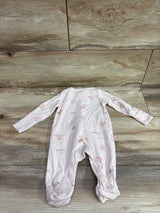 Just One You Ribbed Farm Print Sleeper Pink sz 3m