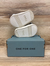 NEW Toms Tiny Classic Alpargata Felt Shoes in Grey Embroidered Snowflakes sz 2c