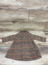 Shein Plaid Flannel Fleece Dress Coat Brown sz 18-24m