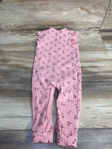 Willow + Whimsy Ribbed Cherry Print Coverall Pink sz 18m