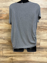 Maternity Ribbed Ruched Shirt Grey sz XXL
