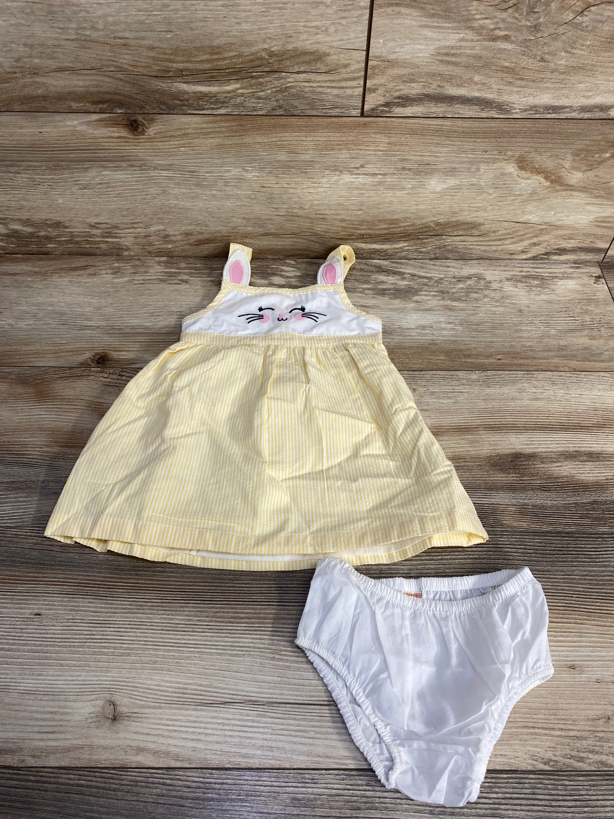 Gymboree 2pc Striped Dress & Bloomers Yellow sz 3-6m