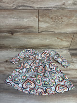 Picapino Heart Print Dress White sz 12m