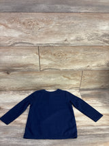 Cat & Jack Waffle Knit Henley Shirt Navy sz 2T