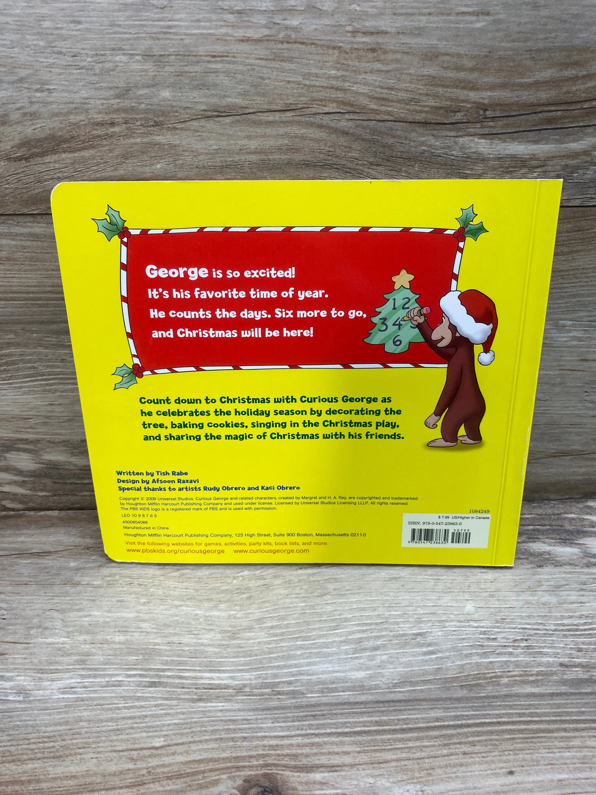 Curious George Christmas Countdown Tabbed Board Book - Me n Mommy To Be