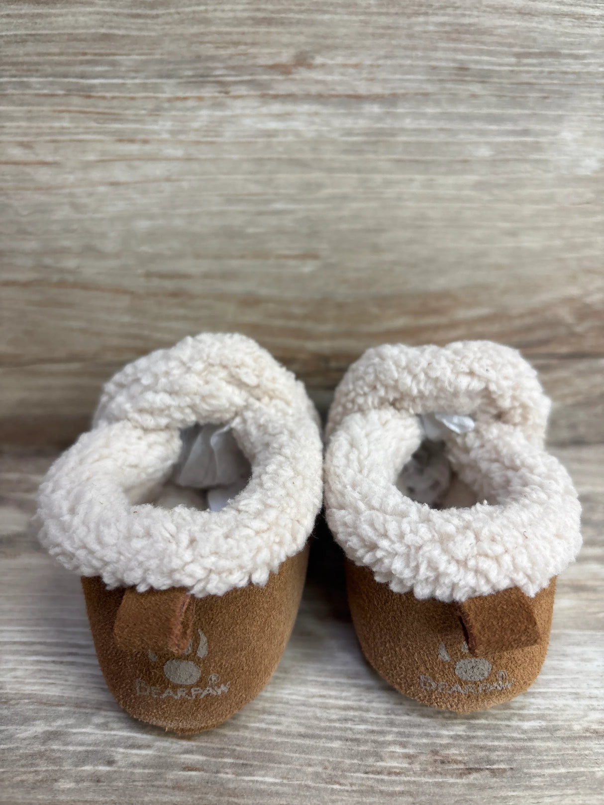 NEW Bearpaw Leather Sherpa Lined Slippers sz 2c