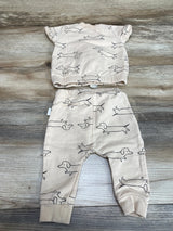 Rabbit + Bear 2pc Shirt & Pants Beige sz 3-6m