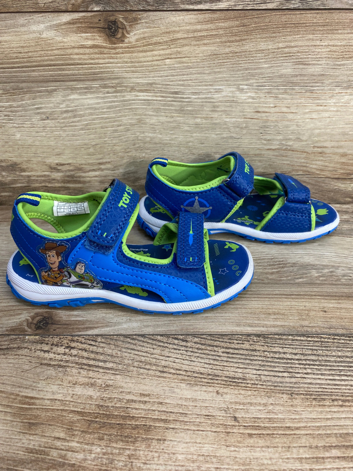 Toy Story Blue Sandals Woody & Buzz sz 11c