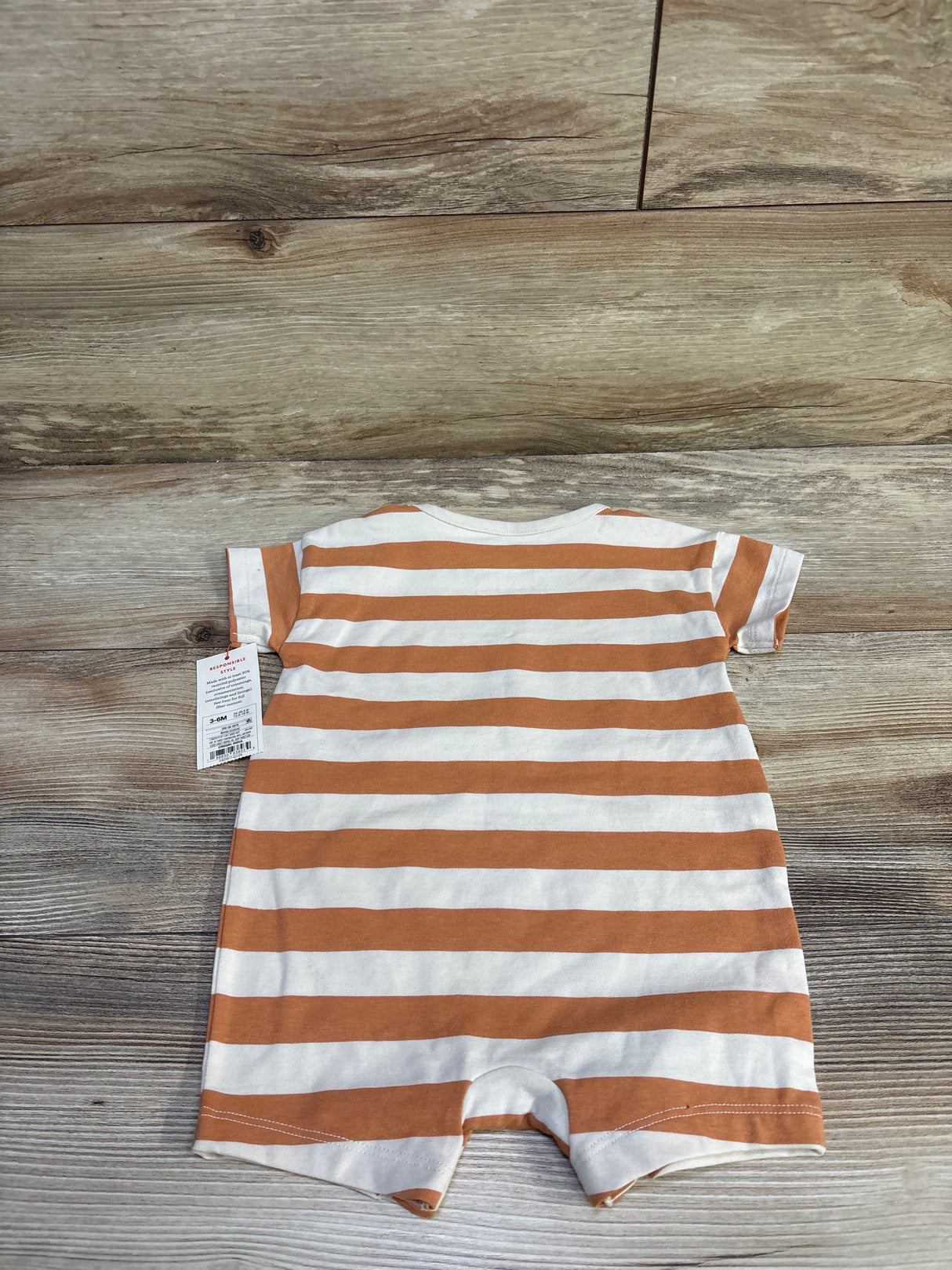 NEW Cat & Jack Striped Shortie Romper Orange sz 3-6m