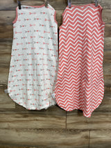 Yoofoss 2pk Patterned Sleep Sack Set Pink sz 12-18m
