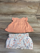 Just One You 2pc Peplum Top & Shorts Set Coral sz 3m