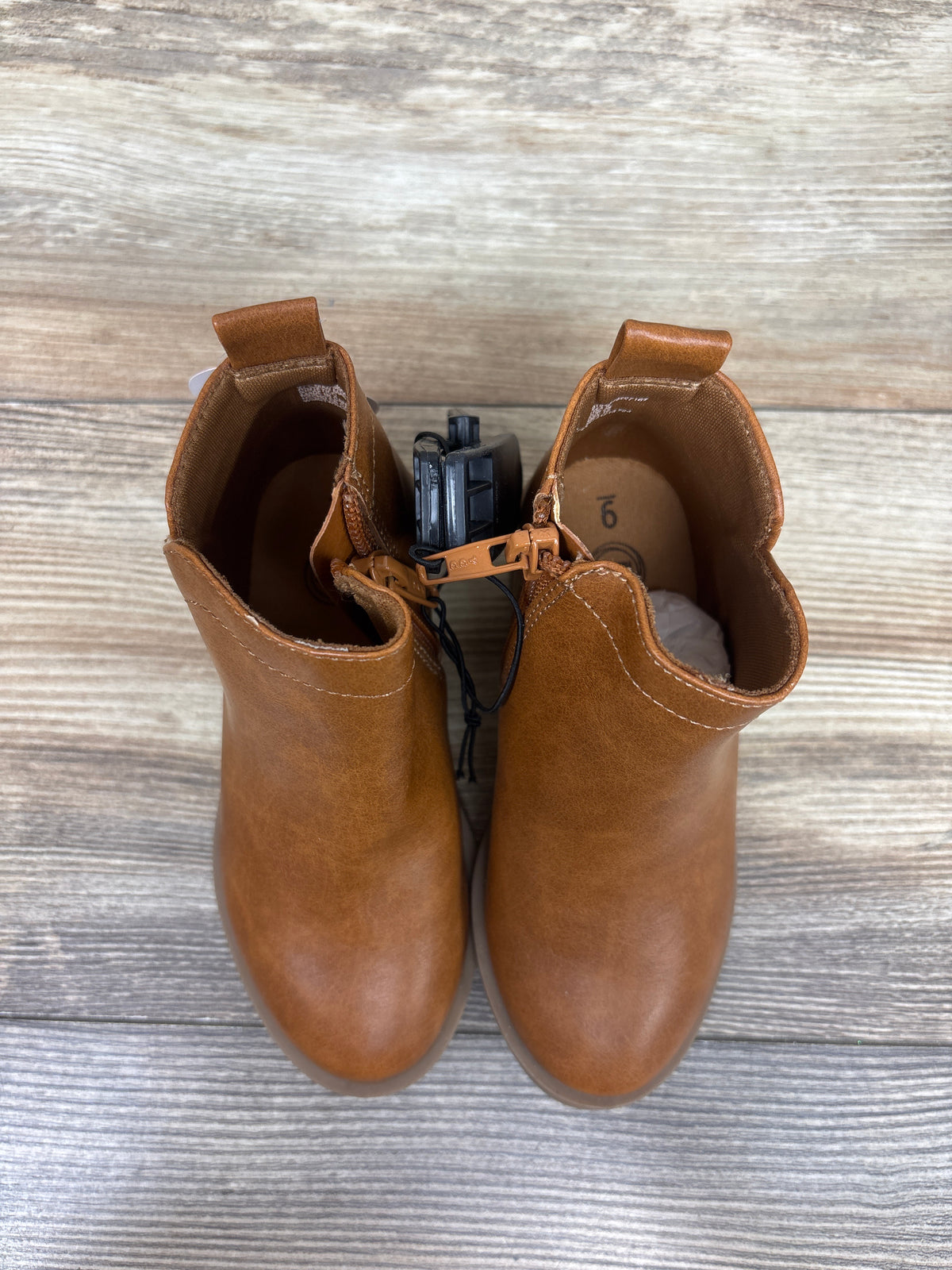 NEW Wonder Nation Zipper Fashion Boots Cognac sz 9c