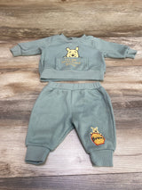 Disney Baby 2pc Winnie The Pooh Sweatshirt & Pants Green sz 0-3m