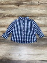 Beetle & Thread Plaid Button Up Shirt Blue sz 18-24m