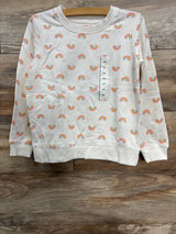 NEW Cat & Jack Rainbow Sweatshirt White sz 5T